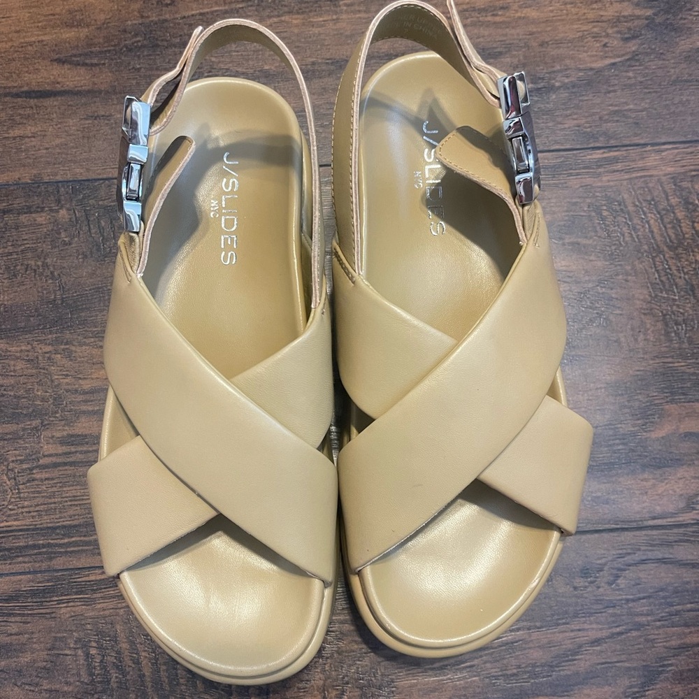 J Slides Tan Platform Sandal - image 3